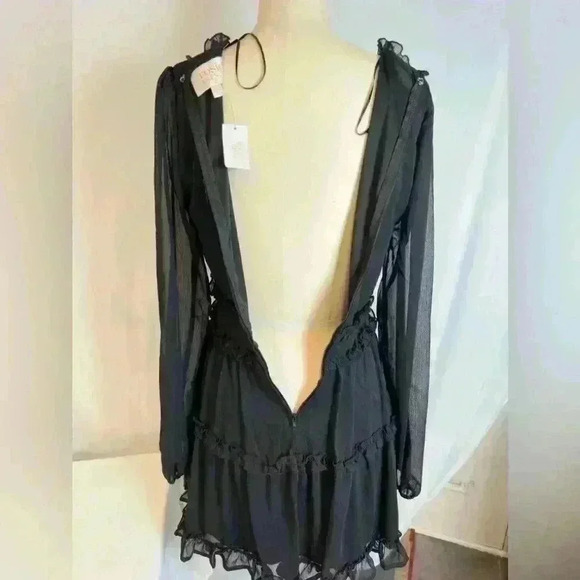 NWT - Ella Ruffle Mini Dress - Black (Size M) - Picture 10 of 11